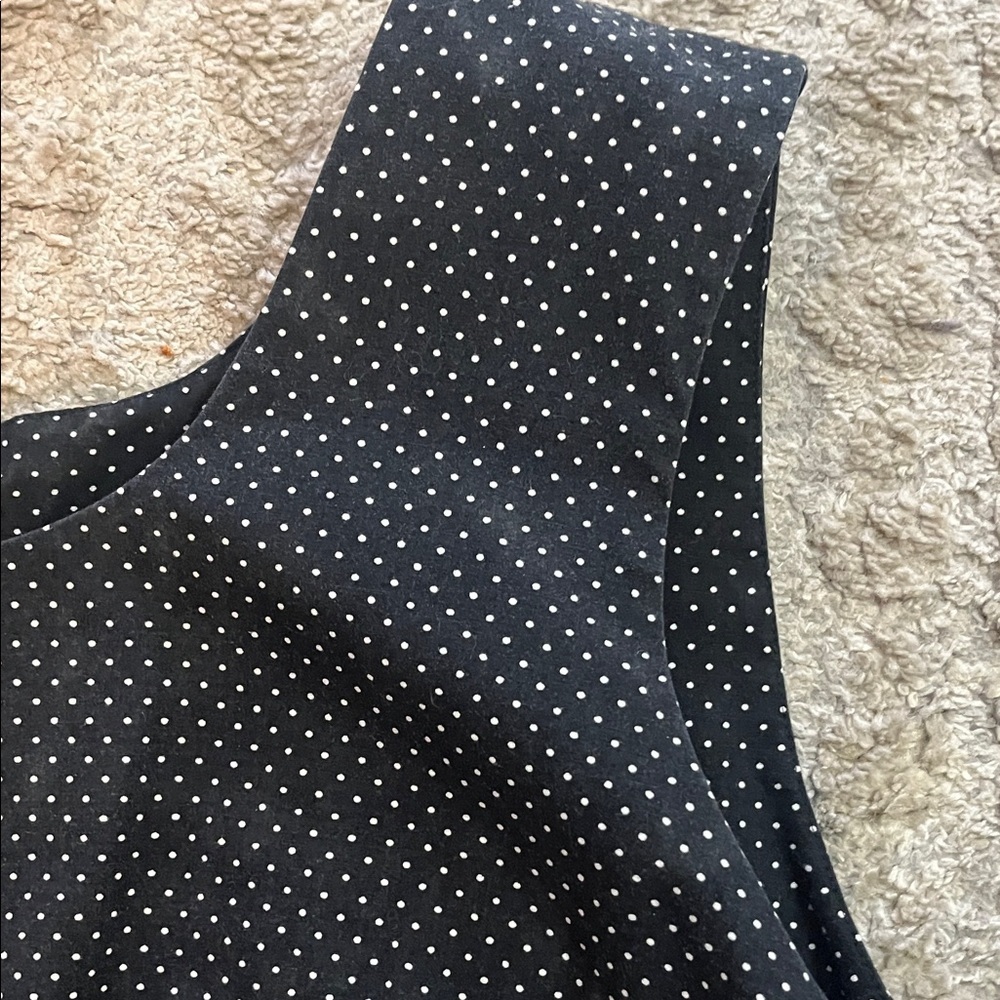 Vintage Charter Club Black and White Polka Dot Mini Sleeveless Dress 24W - Picture 3 of 7